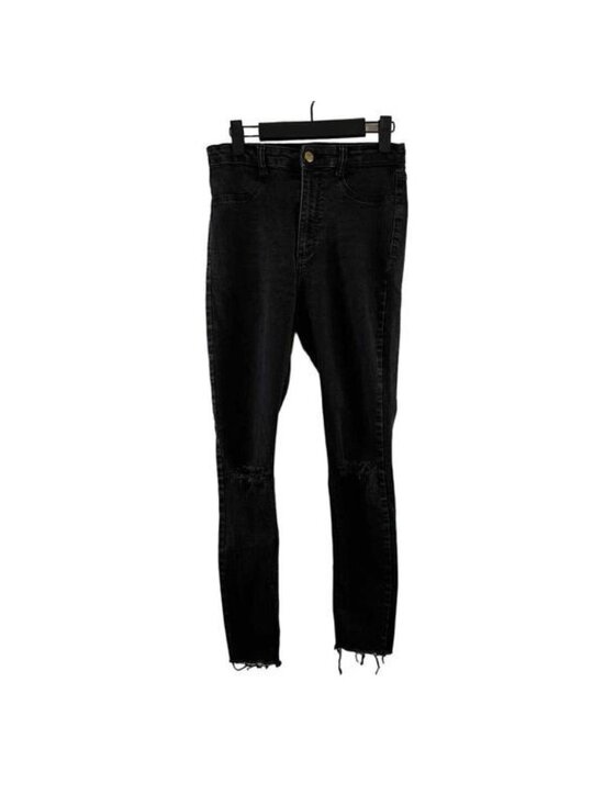 Zara Denim - Womens Black Skinny Distressed Jeans Size 6 by Zara